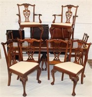 7pc Hickory Chair Dining Set w/ pads & leafs