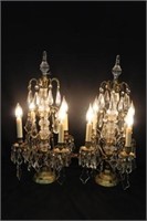 Pair of Electric 4 Light Chandelier 24"