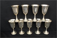 9pc Sterling Goblets by International Sterling