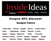 20% DISCOUNT ON DESIGNER FABRICS FROM INSIDE IDEAS