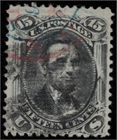 US stamp #91 Used F/VF Sound Weiss cert CV $150