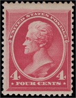 US stamp #215 Mint LH F/VF lightly toned CV $190