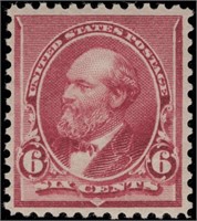 US stamp #224 Mint NH VF 6c brown red CV $190
