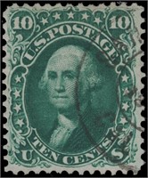 US stamps #62B Used VF reperf & APS cert CV $1600
