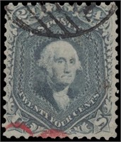US stamp #78b Used F/VF Grey reperf at top CV $475
