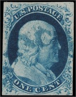 US stamp #9 Used  VF Type IV blue cancel CV $95
