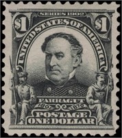 US stamp #311 Mint LH VF 1903 $1 Farragut CV $600