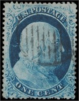 US stamp #23 Used F/VF light black xcl CV $1000