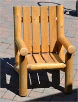 Small Child's Cedar Log Outdoor Chair