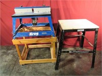 KREG ROUTER TABLE, MOUNTED ON ROLLING STAND, PORTE