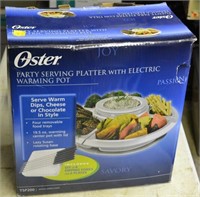Oster Party Serving Platter W/ Warming Pot