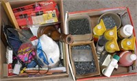 2 Boxes Garage Items, Hardware and More