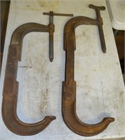 2 Large Custom Made C Clamps