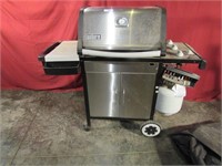 WEBER 3 BURNER GAS GRILL, PROPANE TANK, COVER