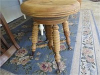 PIANO STOOL GLASS BALL & CLAW FEET