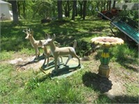 YARD STATUES, BIRD BATH