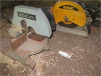 DELTA MITER SAW-NEEDS BELT/ DEWALT CUTOFF SAW