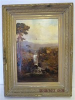 Framed Scottish oil on canvas landscape in