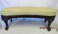 Victorian 1880's kidney shape carved bench