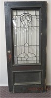 Antique leaded glass door 36 X 82.25"H