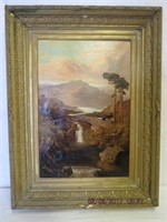 Framed Scottish oil on canvas landscape in