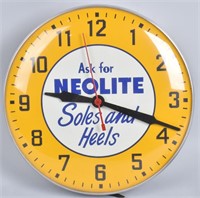 NEOLITE SOLES & HELAS ADVERTISING BUBBLE CLOCK