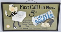 NECCO SWEETS BOLSTER BAR ADVERTISING SIGN