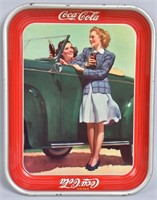 1942 COCA COLA SERVING TRAY w/ GIRLS IN CAR