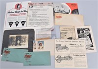 LOT OF 1920s-40s INDIAN MOTORCYCLE PAPERS