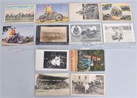 12- EARLY MOTORCYCLE POSTCARDS