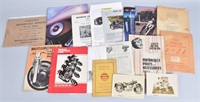 LARGE LOT OF MOTORCYCLE MANUALS & ADVERTISMENT