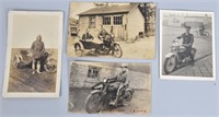 4- LARGE VINTAGE MOTORCYCLE PICTURES