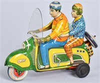 TECHNOFIX Tin Friction BOY & GIRL ON SCOOTER TOY