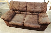 Brown Suede Love Seat