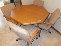 Hexagon kitchen table with 4 chairs.