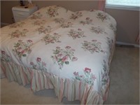 King size bed set, with curtains.