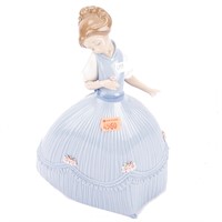 Lladro porcelain figure:  Girl with Bluish Dress