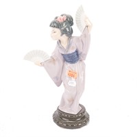 Lladro porcelain figure: Geisha with Two Fans