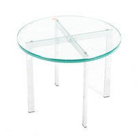 Contemporary chrome glass top stand