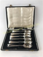 SIX LONDON STERLING SPOONS WITH CASE
