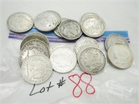 20 Morgan Silver Dollars; 8 ea 1889 & 12 ea 1890