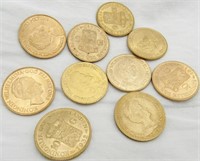 10 Gold Gulden Netherlands Wilhelmia 10 Franc Coin