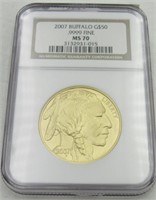 2007 Gold Buffalo $50 Coin MS70 NGC graded