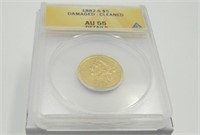 Gold $5.00 1882 S Liberty Head Graded AU55 ANACS