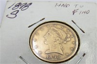 1898 S Liberty Head $5.00 Gold Coin