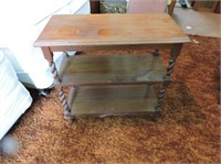 Solid wood end table with Bailey twist legs