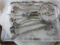 Silvertone chains & pendants