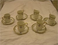 Set Of 6 Fine China Tea Cups And Saucers