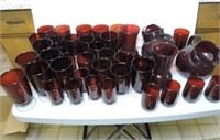 Large selection of ruby glass