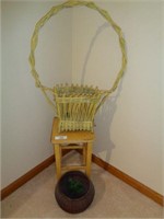 Small Wooden Stool and Baskets